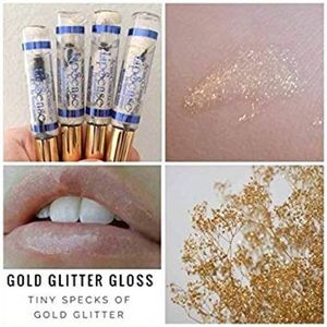 Gold glitter gloss